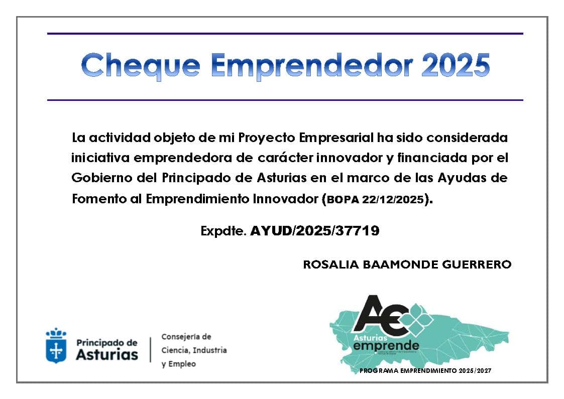 Reconocimiento del Cheque Emprendedor 2025 del Principado de Asturias